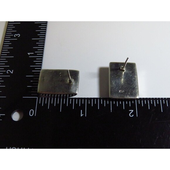 Vintage Art Deco Style Sterling Silver Marcasite Carnelian Arched Post Back Earr - Picture 8 of 8